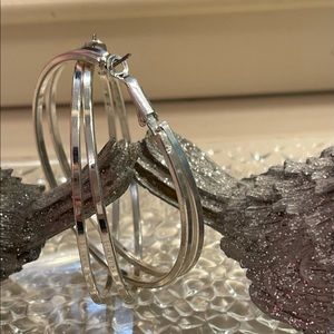 Silver Layered Hoops